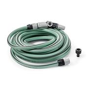 G.F. Srl Tubo RECO, 25 m di Tubo per l'irrigazione Ø 5/8” in PLASTICA Riciclata in Kit (Lancia ergonomica 3 getti, raccordi, Presa Rubinetto). Made in France. Colore verde Salvia