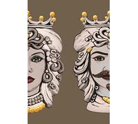 G-factory design Quadro stampa su tela Teste di moro fondo tortora dett. dorati