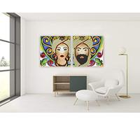 G-factory design Quadro su Tela, Testa di Moro Uomo. Fine Art Made in Sicily. Misure Personalizzabili su Richiesta. (Inserti Rossi, 70 x 70 cm)