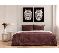 G-factory design Set 2 quadri Teste di moro rosso amaranto e nero 60x90