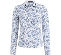 G/FORE Polo Scattered Ditzy Silky Tech, manica lunga, bianco/blu
