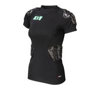 G-Form PRO-X3 Donna Maglia a Maniche Corte - Abbigliamento Protettivo per Motociclisti con Imbottitura - Camicia a Maniche Corte per Ciclismo, Pattinaggio e Sport sulla Neve - Nero, Donna Grande