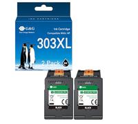 G&G 303XL - Cartucce di ricambio per HP 303 XL per HP Envy Photo 6200 6230 7830 6232 6220 7130 7134 6234 7832 (2 nero)
