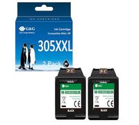 G&G 305 Compatibile con HP 305 Cartucce XL per HP DeskJet 2820e 2800 2720e 4220e 4210e 4120e 2710 2710e Envy 6020e 6000 6032e 6400 cartucce (2 nere)