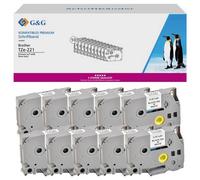 G&G 5T221-10TD Colore Nastro: Bianco Colore carattere: Nero 9 mm 8 m