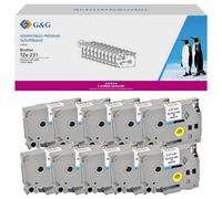 G&G 5T231-10TD Cassetta nastro Kit da 10 Colore Nastro: Bianco Colore carattere