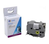 G&G BB-B-G-261 Colore Nastro: Bianco Colore carattere: Nero 36 mm 8 m