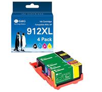 G&G Cartucce compatibili per cartucce HP 912 XL XL 912XL Multipack per HP OfficeJet Pro 8020 8022e 8010 8012 8013 8014 8015 (nero, ciano, magenta, giallo)