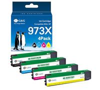 G&G Cartucce di ricambio compatibili per HP 973X per HP PageWide Pro 477dw 452dn 452dw 477dn MFP 552dw 577dw (nero, magenta)