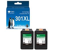 G&G Cartucce d'inchiostro compatibili con HP 301 XL nero per HP Deskjet 4500 4502 DeskJet 2540 2050 2510 OfficeJet 2620 4630 (2 nero)