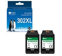 G&G Cartucce d'inchiostro compatibili con HP 302 XL nero per HP Envy 4525 4520 Officejet 3830 3831 5230 5220 Deskjet 3630 3632 3636 2130 Multipack (2 nero)