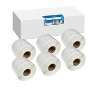 G&G Etichette 6 x 220, compatibili con Dymo S0722430/99014 (54 mm x 101 mm), colore nero su bianco
