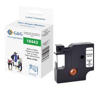 G&G RL-D-Vi-18443-BK/WT-9MM5.5M Vinile Colore Nastro: Bianco Colore carattere: