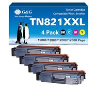 G&G TN-821 Toner compatibile con Brother TN821 TN821XL per Brother HL-L9430CDN HL-L9470CDN MFC-L9670CDN MFC-L9630CDN (TN821XXL Confezione da 4 pezzi)