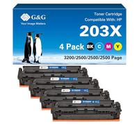 G&G Toner compatibile con HP 203X 203A per Color LaserJet M281FDW (confezione da 4)