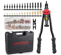 G GIANTISAN Kit dadi rivetti da 16 pollici con 15 mandrini SAE e metrici, kit assortimento rivnut 236 pezzi e custodia robusta