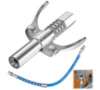 G Grasso Pistola Accoppiatore con 30cm Tubo Flessibile, 10000 Psi Accoppiatore Pistola per Grasso Alta Pressione, Doppia Maniglia Autobloccante Ingrassatore Testina Manuale per Tutti Pressa Grasso