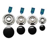 G GRIMALDI Kit 4 Bruciatori Compatibile SMEG 902001 Completi di Piattelli Spartifiamma per Cucina Piano Cottura 4 fuochi - Originale Made in Italy