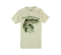 G. H. Bass & Co. Uomo Pesce & Gioco Grafico T-Shirt,Bianco Sporco,Piccolo