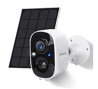 G-Homa Telecamera Wi-Fi Esterno con Pannello Solare, Videocamera Sorveglianza Esterno WiFi con Colore Visione Notturna/Audio a 2 Vie/2K/Movimento PIR/sirena/intelligente AI/Impermeabile IP65
