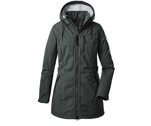 G.I.G.A. DX Women's Parka casual in softshell con cappuccio staccabile con zip GW 5 WMN SFTSHLL PRK, dark tealgreen, 46, 38520-000