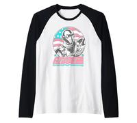 G.I. Joe Classic Snake Eyes with American Flag Portrait Maglia con Maniche Raglan