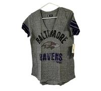 G-III Donna Baltimore Ravens Team Captain Manica Corta T-Shirt, Grigio, Medio