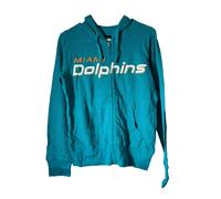 G-III Felpa Con Zip Completa Da Donna Miami Dolphins Curtain Call Blu Acqua