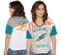 G-III Miami Dolphins Maglietta Donna Media A V Calcio