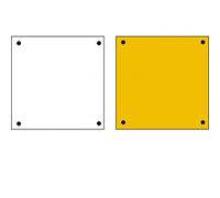 G.L.D. Forniture Targa ripetitrice in Alluminio Quadrata Gialla e Bianca per rimorchi agricoli 165x165 mm