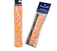G-Lueck Overgrip per tennis, padel, badminton o squash racchette con motivo - antiscivolo, sottile, durevole con alto grip - 0,60 mm di spessore - fascia per rack (arancione-bianco)