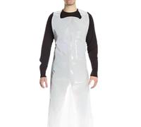 G.M. DISTRIBUZIONE 100 Grembiuli Usa e Getta LPDE Bianco - 110x70cm Resistente - Grembiule Impermeabile, Superficie Goffrata - Grembiule Cucina Donna e Uomo per Uso Professionale