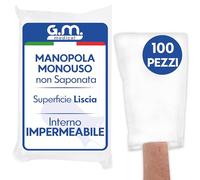 G.M. DISTRIBUZIONE 100 Manopole non Saponate usa e getta Impermeabili, Per la Detersione e l’igiene di Pazienti Anziani ed Allettati, Guanto Monouso Lavapaziente, Interno Impermeabile