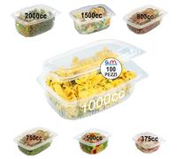 G.M. DISTRIBUZIONE 100 Vaschette per Alimenti Caldi Ondabox - Formato 1000 Ml - Contenitori Ermetici per Alimenti Caldi, Salvaliquidi, Riutilizzabili - Contenitori per Microonde