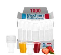 G.M. DISTRIBUZIONE 1000 Bicchieri Kristal da 120ml in Kristal PS Trasparente, Riutilizzabili, Per Caffè, Liquori, Amari, Vino, Superalcolici, Bicchieri Multiuso Riutilizzabili, Per Bar e Lounge Bar