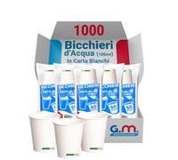 G.M. DISTRIBUZIONE 1000 Pezzi Bicchieri Carta Bianchi da 180 ml - Bicchieri Usa e Getta per Acqua - Ideali per Casa, Ufficio, Asporto - Bicchieri di Carta per Bevande Calde e Fredde