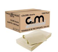 G.M. DISTRIBUZIONE 1000 Tovaglie in TNT 100x100cm Colore AVORIO, Tovaglie Coprimacchia in TNT Tessuto non Tessuto Ideali per la ristorazione vari colori