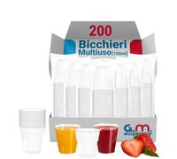 G.M. DISTRIBUZIONE 200 Bicchieri Kristal da 100ml in PS Trasparente, Riutilizzabili, Per Caffè, Liquori, Amari, Vino, Superalcolici, Bicchieri Multiuso Riutilizzabili, Per Bar e Lounge Bar