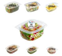 G.M. DISTRIBUZIONE 50 Vaschette per Alimenti Caldi Ondabox - Formato 500 Ml - Contenitori Ermetici per Alimenti Caldi, Salvaliquidi, Riutilizzabili - Contenitori per Microonde