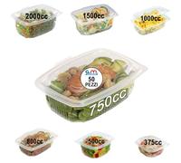 G.M. DISTRIBUZIONE 50 Vaschette per Alimenti Caldi Ondabox - Formato 750 Ml - Contenitori Ermetici per Alimenti Caldi, Salvaliquidi, Riutilizzabili - Contenitori per Microonde