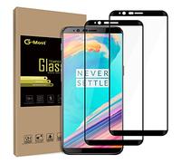 G-Most Confezione da 2 pellicole protettive per OnePlus 5T, adesivo completo, copertura a schermo intero, vetro temperato HD, cornice nera