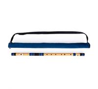 G Natural Base Bansuri per destrorsi, blu scuro e nero, accordato con Tanpura A = 440 Hz, flauto in PVC + colori assortiti per copertura in velluto + lezioni di flauto hindi e inglese