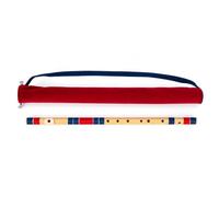 G Natural Base Bansuri per destrorsi, blu scuro e rosso, sintonizzato con Tanpura A = 440 Hz, flauto in PVC + colori assortiti per copertura in velluto + lezioni di flauto hindi e inglese