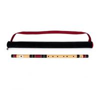 G Natural Base Bansuri per destrorsi, colore nero e marrone, accordato con Tanpura A = 440 Hz, flauto in PVC + colori assortiti per copertura in velluto + lezioni di flauto hindi e inglese