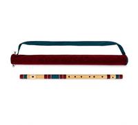G Natural Base Bansuri per destrorsi, marrone e verde scuro, accordato con Tanpura A = 440 Hz, flauto in PVC + colori assortiti per copertura in velluto + lezioni di flauto hindi e inglese