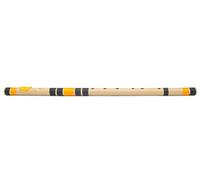 G Natural Base Bansuri per mancini | nero e arancione | accordato con Tanpura A = 440Hz | flauto in PVC + lezioni di flauto hindi e inglese