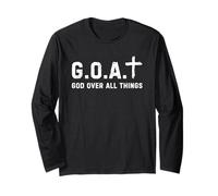 G.O.A.T God Over All Thing Fede cristiana retrò Maglia a Manica