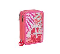 G.P. Astuccio Scuola Trudi Rosa Triplo Completo 3 Zip 19x13x6 cm