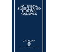 G. P. Stapledon Institutional Shareholders and Corporate Gove (Copertina rigida)