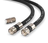 G-PLUG 1m Cavo Coassiale RG6 con Connettori F a Compressione - Cavo Antenna TV Digitale e Satellitare per Banda Larga, Modem e Router (Nero)